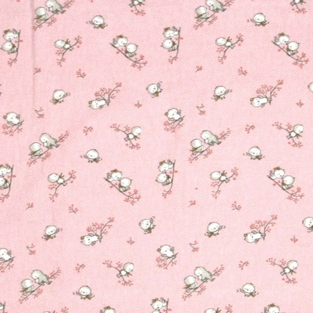 Σεντόνι Βρεφικό  Birds 15 Pink DimCol Λίκνου 80x110cm 100% Cotton Flannel