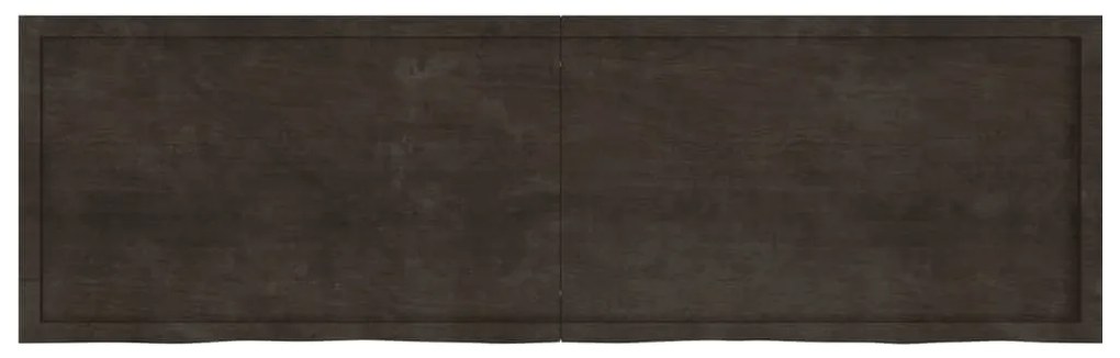 vidaXL Ράφι Τοίχου Σκούρο Καφέ 200x60x(2-6) εκ. Επεξ. Μασίφ Ξύλο Δρυός