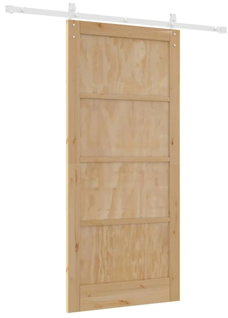 vidaXL Συρόμενη Πόρτα Φυσικό και λευκό 93 x 202 cm
