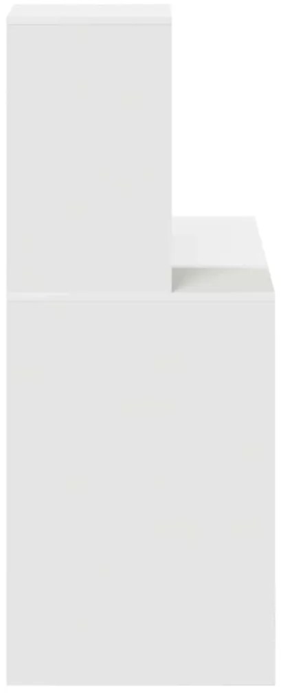 vidaXL Γραφείο με ράφι Λευκό 102 x 50 x 124 εκ. Επεξεργασμένο ξύλο