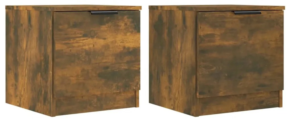 vidaXL Κομοδίνα 2 τεμ. Καπνιστή Δρυς 40 x 39 x 40 εκ.