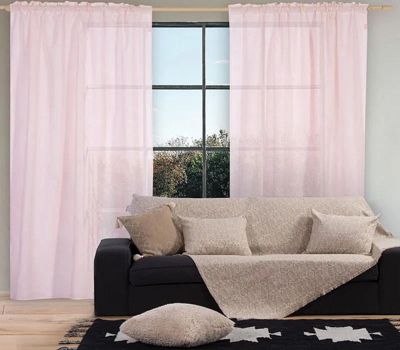 Κουρτίνα Με Σιρίτι Dione Pink 140x270 - Nef-Nef Homeware