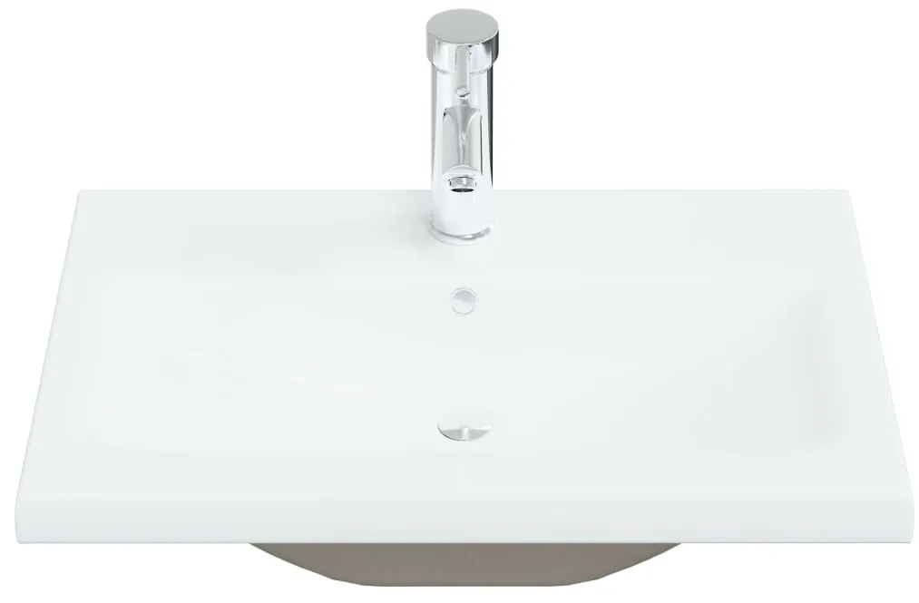 vidaXL Νιπτήρας Ένθετος Λευκός 61 x 39 x 18 εκ. Κεραμικός με Βρύση