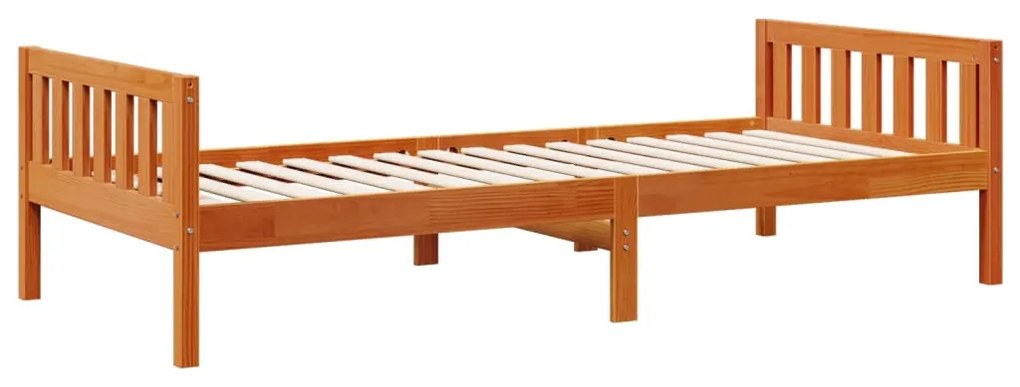 vidaXL Κρεβάτι Παιδικό Χωρίς Στρώμα Καφέ Κεριού 75x190 εκ Μασίφ Πεύκο