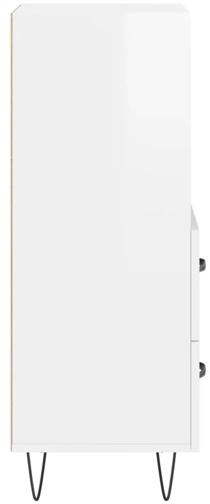 vidaXL Ντουλάπι Γυαλιστερό Λευκό 34,5x34x90 εκ. Επεξεργασμένο Ξύλο