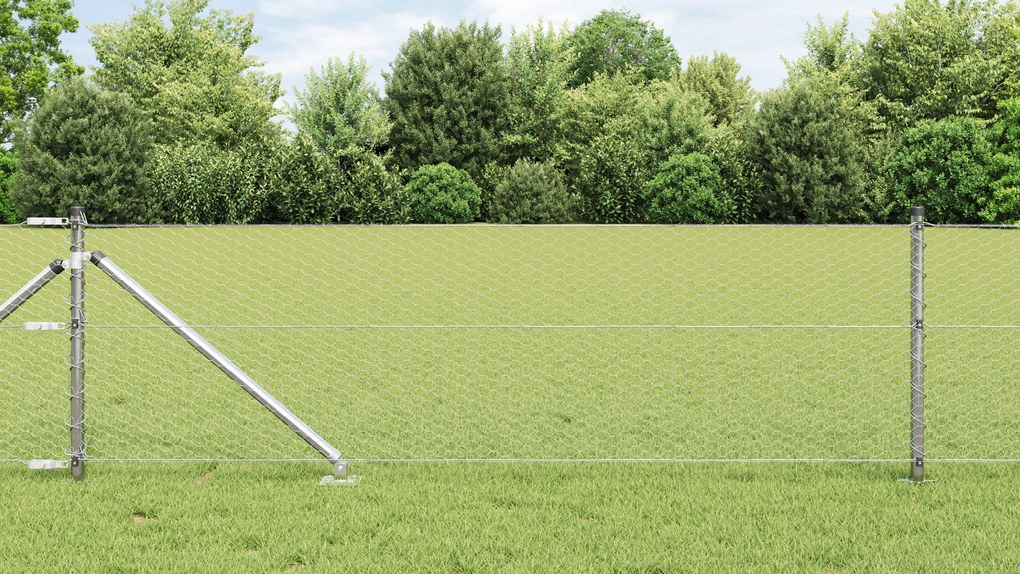 vidaXL Hexagon Fence 0.6x50 m Γαλβανισμένος Χάλυβας
