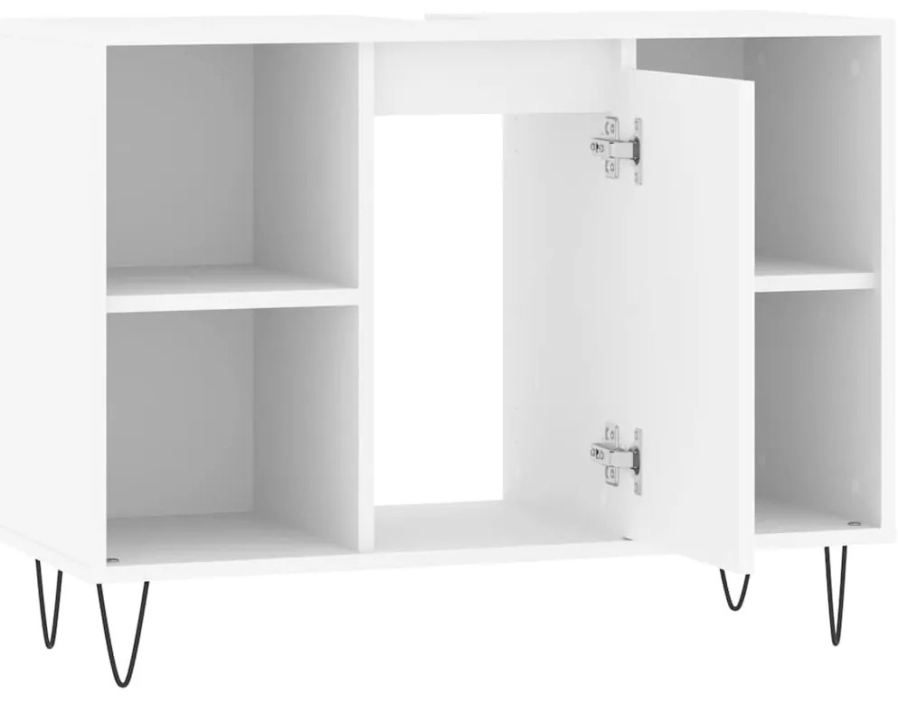 vidaXL Ντουλάπι Μπάνιου Λευκό 80 x 33 x 60 εκ. Επεξεργασμένο Ξύλο