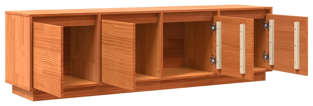 vidaXL Ντουλάπι TV Καφέ 156 x 37 x 45 εκ Μασίφ ξύλο πεύκου