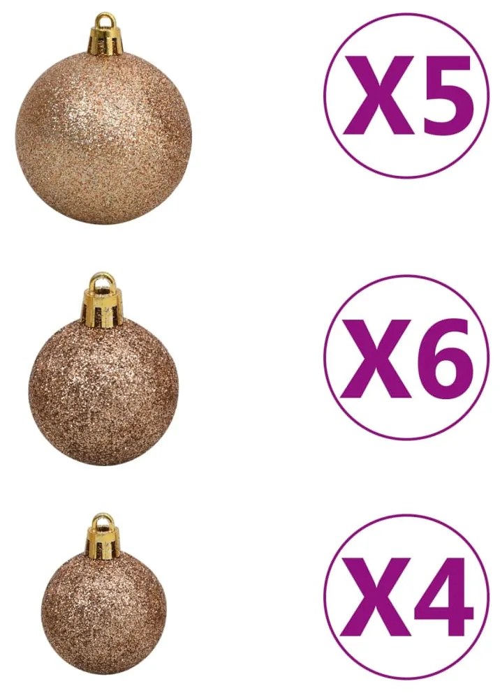 vidaXL Χριστουγεννιάτικο Δέντρο Slim LED & Μπάλες Πράσινο 180 εκ. PVC