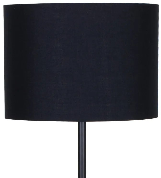 Μεταλλικό φωτιστικό δαπέδου PWL-0005 E27 pakoworld με μαύρο καπέλο Φ33x149εκ - Ύφασμα - 009-000039