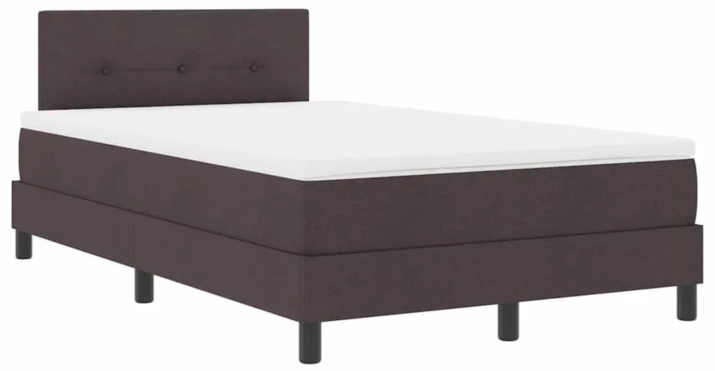 vidaXL Κρεβάτι box spring με στρώμα Σκούρο Καφέ 120 x 200 cm ύφασμα