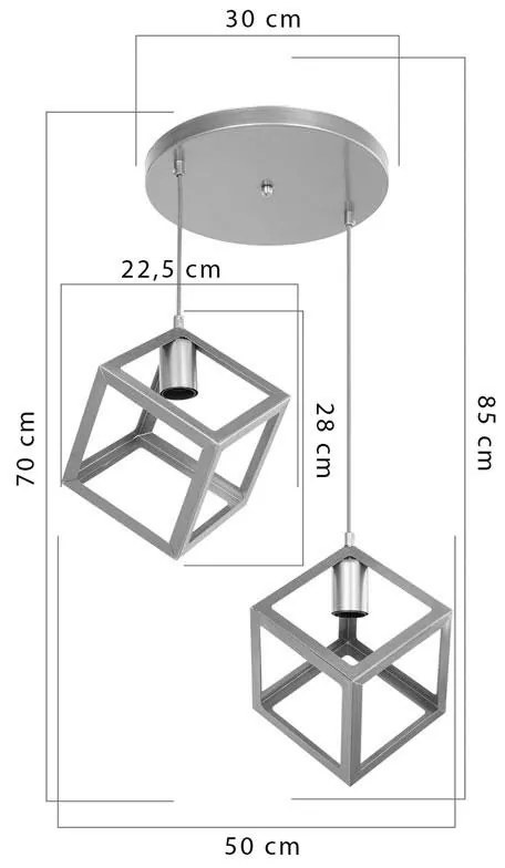 Φωτιστικό οροφής δίφωτο Deepora Ε27 λευκό 30x65x80εκ