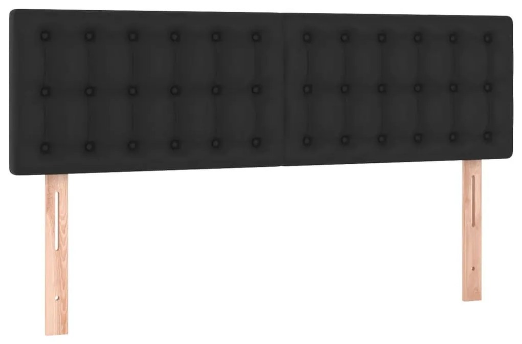 Κεφαλάρι Κρεβατιού LED Μαύρο 144x5x78/88 εκ. Συνθετ. Δέρμα - Μαύρο