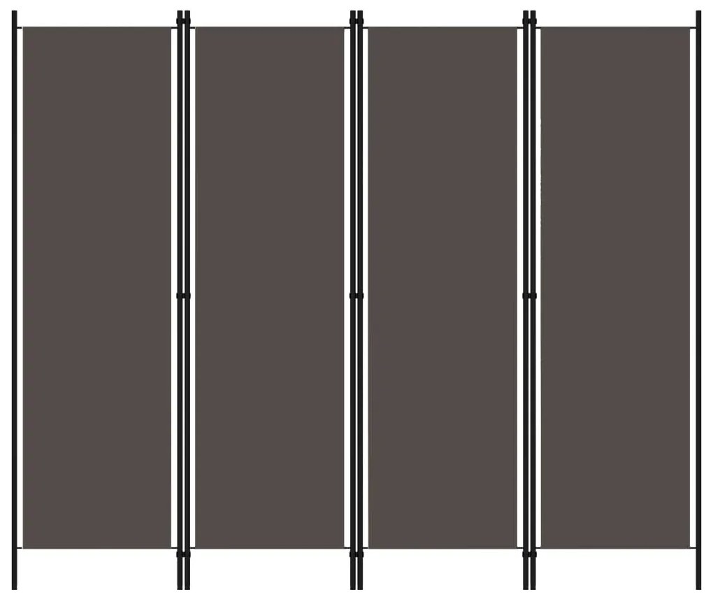 vidaXL Διαχωριστικό Δωματίου με 4 Πάνελ Ανθρακί 200 x 180 εκ.