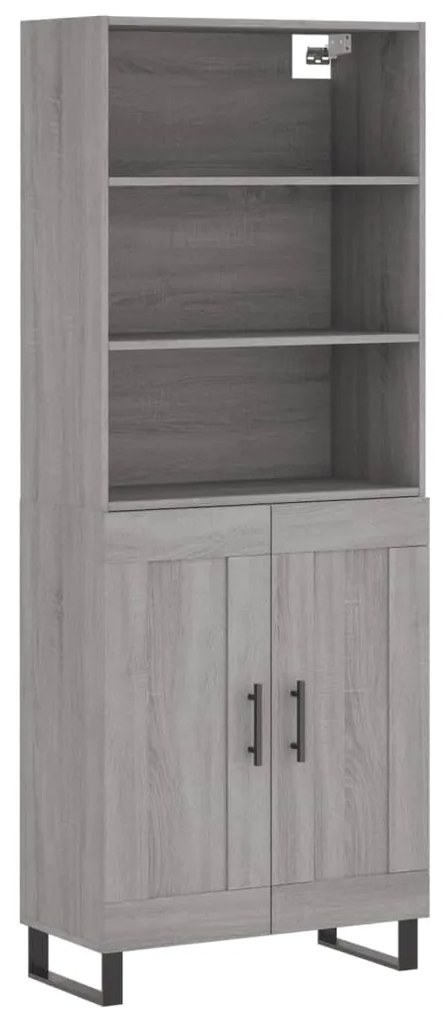 vidaXL Ντουλάπι Γκρι Sonoma 69,5 x 34 x 180 εκ. Επεξεργασμένο Ξύλο
