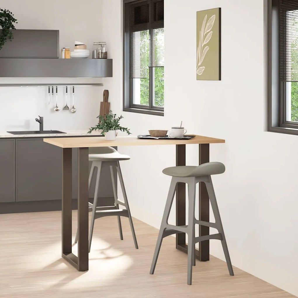 vidaXL Πόδια Τραπεζιού Μπαρ σε Σχήμα U, 2 τεμ., Φυσικό Ατσάλι 60x(100-101) εκ. Ατσάλι