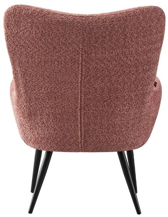 Πολυθρόνα C-06 Fylliana με Μεταλλικά Πόδια και Ρόζ Ύφασμα 80x75x97 εκ. 80x75x97 εκ.