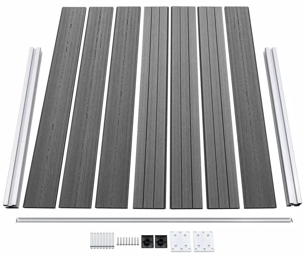 vidaXL Σετ Πάνελ Περίφραξης Γκρι 872 x 146 εκ. από WPC