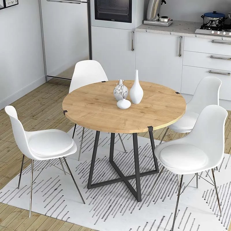 ΤΡΑΠΕΖΙ RUBES MEGAPAP ΧΡΩΜΑ SONOMA - ΑΝΘΡΑΚΙ 120X120X78ΕΚ.