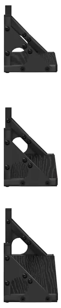 vidaXL Σετ ραφιών τοίχου με ράφι 3 pcs Μαύρη δρυς 37 x 12 x 13 εκ.