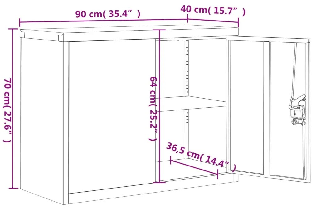 ΑΡΧΕΙΟΘΗΚΗ ΑΝΘΡΑΚΙ 90 X 40 X 70 ΕΚ. ΑΠΟ ΑΤΣΑΛΙ 339723