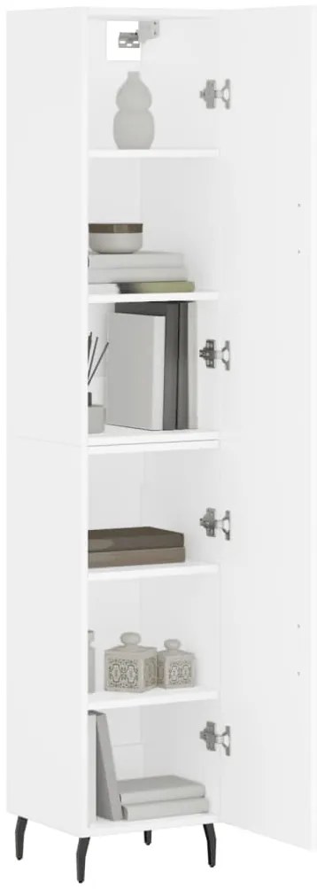vidaXL Ντουλάπι Λευκό 34,5 x 34 x 180 εκ. από Επεξεργασμένο Ξύλο