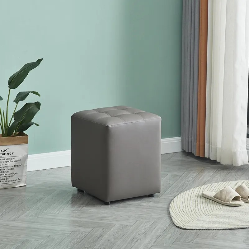 CUBE GREY PU ΣΚΑΜΠΟ 35X35X42εκ. ZITA PLUS 35X35X42εκ.