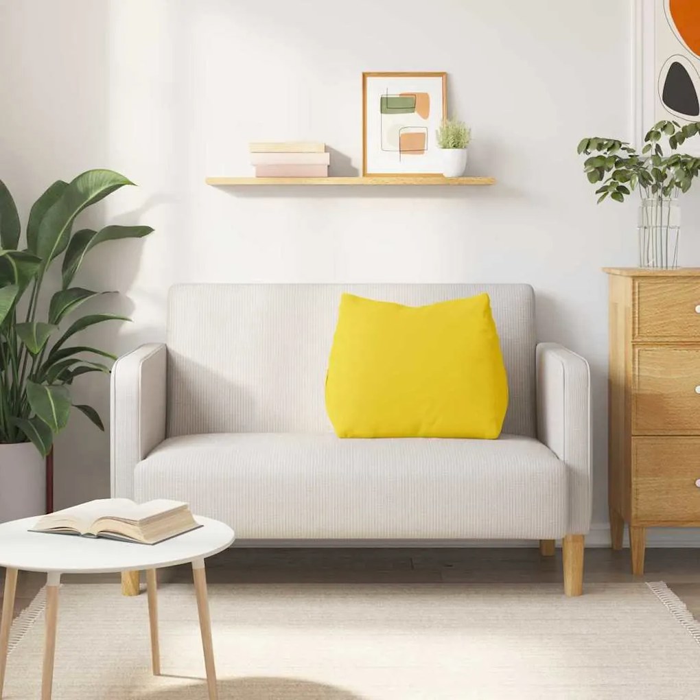 vidaXL Μαξιλάρι Πλάτης Απαλό Κίτρινο 60 x 20 x 50 εκ. ύφασμα