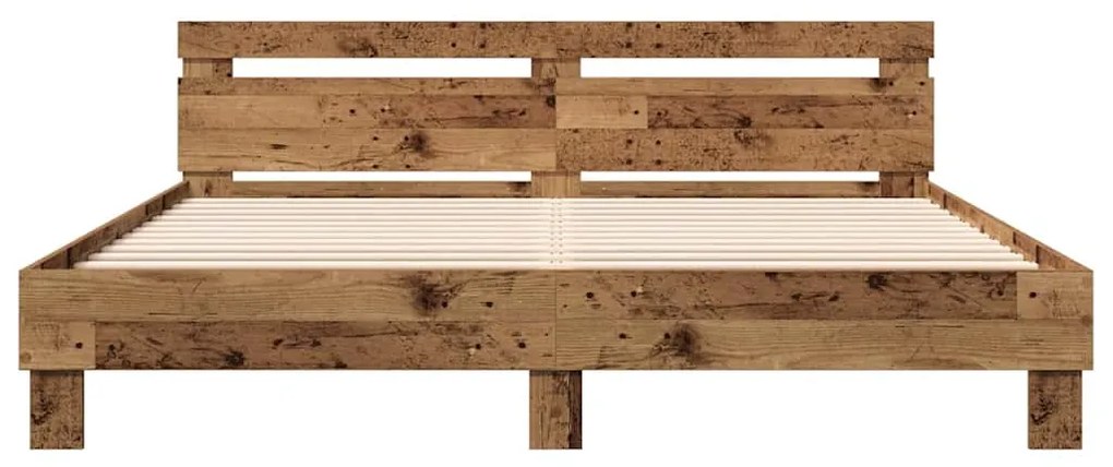 vidaXL Σκελετός Κρεβατιού Παλιό Ξύλο 180 x 200 cm Επεξεργασμένο ξύλο