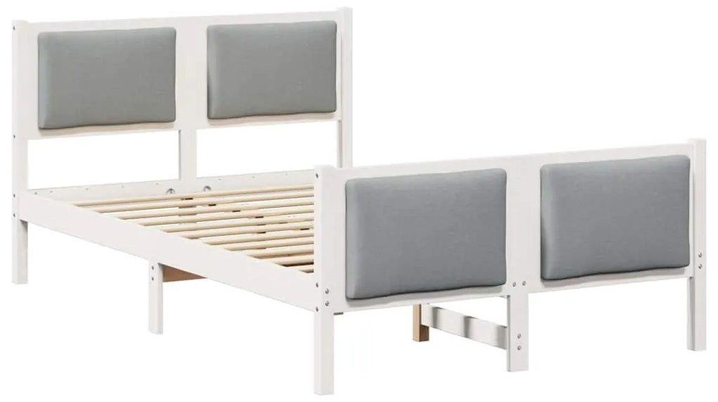 vidaXL Σκελετός Κρεβατιού με κεφαλάρι Ανοιχτό γκρι 120 x 190 cm ύφασμα