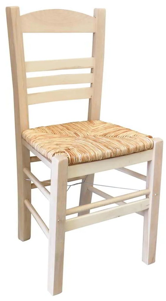 Καρέκλα Άβαφη ΣΙΦΝΟΣ με Ψάθα Αβίδωτη 41x45x88cm