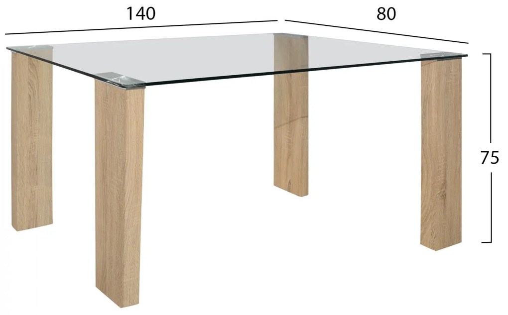 Σετ τραπεζαρίας C11411 5τμχ με Τραπέζι MORGAN 140x80x75εκ. & Καρέκλες LEAH Κυπαρισσί