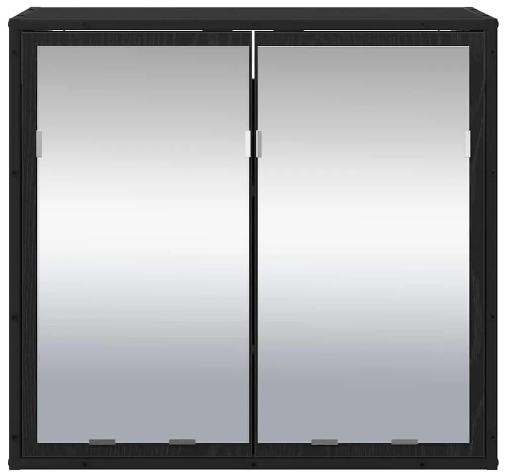 vidaXL Ράφι Τοίχου με ράφι Επιτοίχιο Μαύρη Οξυά 65 x 20 x 60 εκ