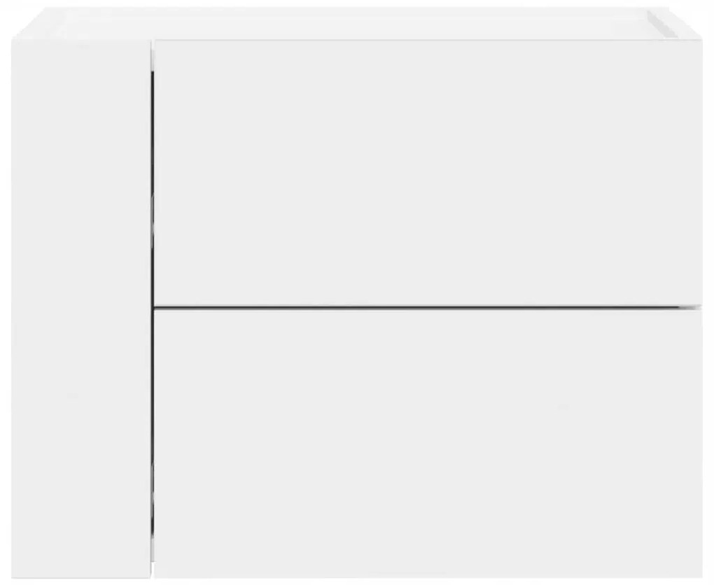 Κομοδίνα Επιτοίχια 2 τεμ. Λευκά 45x30x35 εκ. - Λευκό