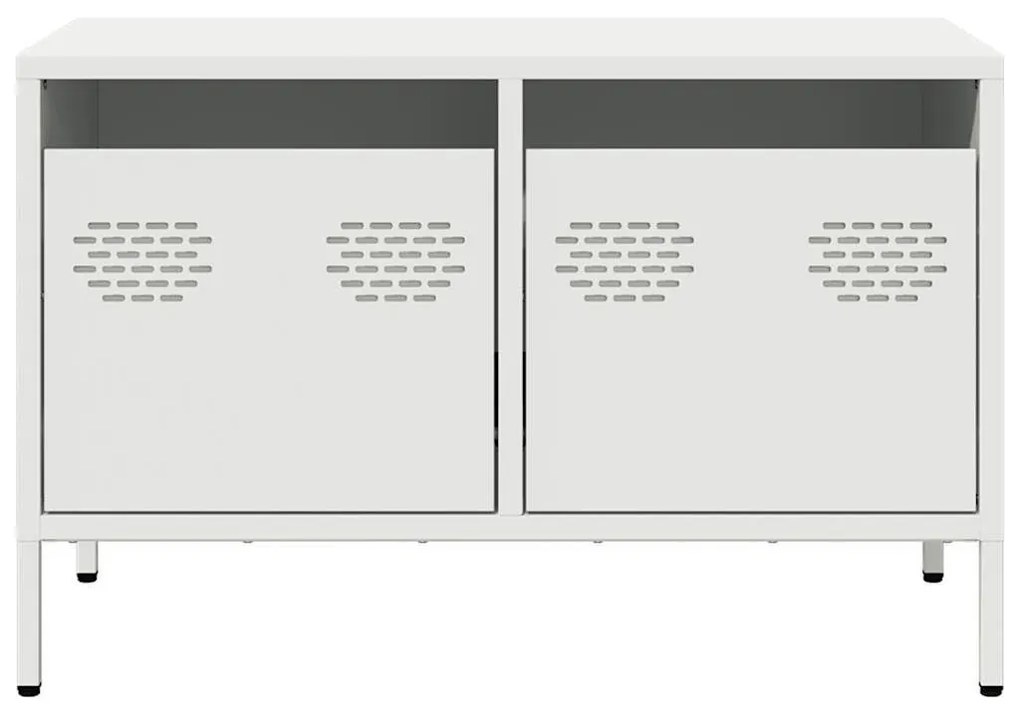 Έπιπλο Τηλεόρασης Λευκό 68x39x43,5 εκ. Ατσάλι Ψυχρής Έλασης - Λευκό