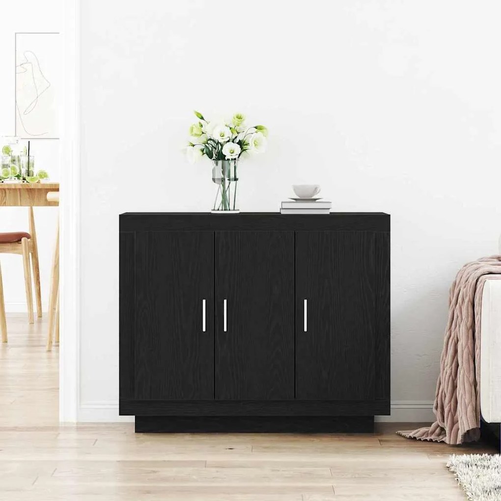 vidaXL Πλαϊνό γραφείο Μαύρο 92 x 35 x 75 εκ Επεξεργασμένο ξύλο