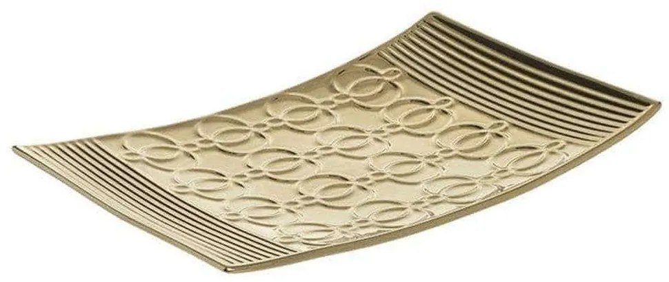 Διακοσμητική Πιατέλα 3-70-847-0071 32x20x3cm Gold Inart κεραμικο