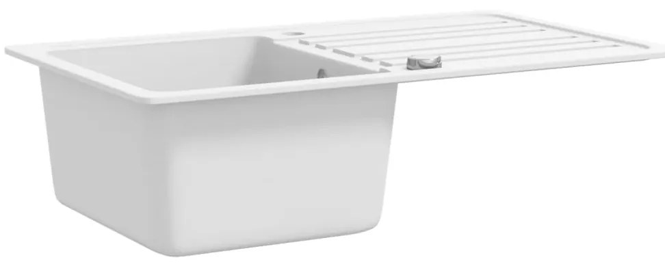 Νεροχύτης Αναστρέψιμος με Μονή Γούρνα και Στραγγιστήρι Λευκός