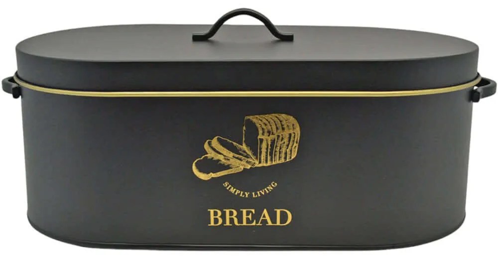 Ψωμιέρα 837755 34,5x18x15cm Black-Gold Ankor Μέταλλο