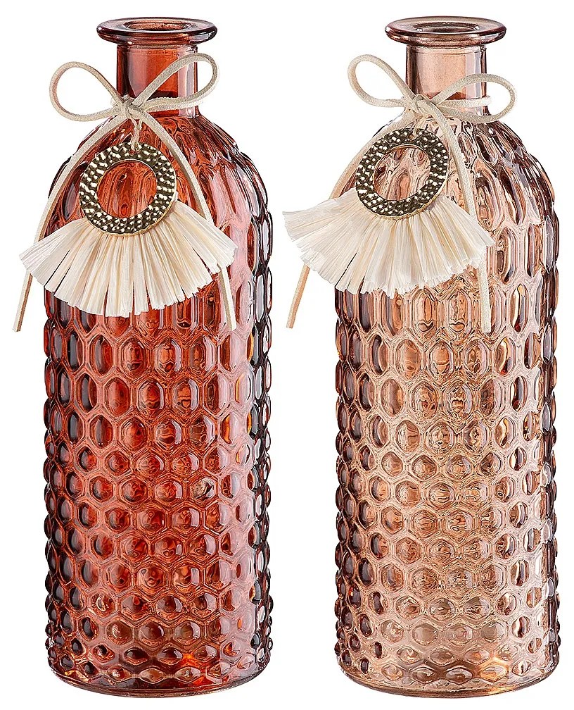 Βάζο ArteLibre Μπουκάλι Γυαλί 8.5x8.5x25cm Σε 2 Χρώματα-05160378