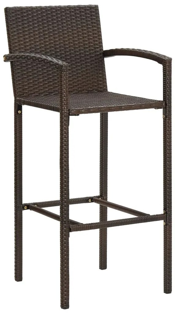 vidaXL Σετ Μπαρ Κήπου 5 Τεμ. Καφέ Μασίφ Ξύλο Ακακίας και Συνθ. Ρατάν