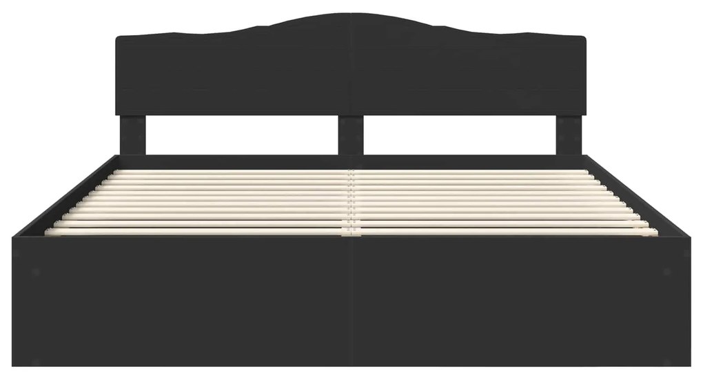 vidaXL Σκελετός Κρεβατιού Μαύρο 180 x 200 cm Στερεά ξυλεία πεύκου