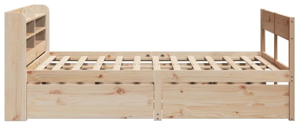 vidaXL Σκελετός Κρεβατιού Χωρίς Στρώμα 135x190 εκ Μασίφ Ξύλο Πεύκου