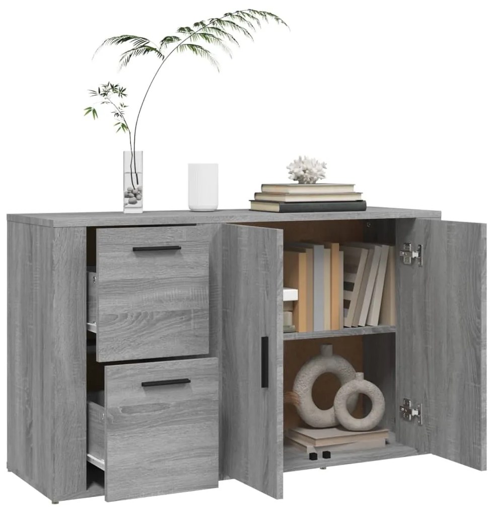 vidaXL Ντουλάπι Γκρι Sonoma 100x33x59,5 εκ. από Επεξεργασμένο Ξύλο