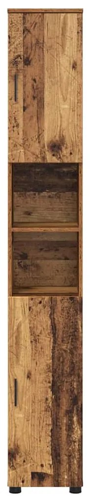 vidaXL Ντουλάπι Μπάνιου με αποθήκευση Παλιό Ξύλο 30 x 35 x 192 εκ.