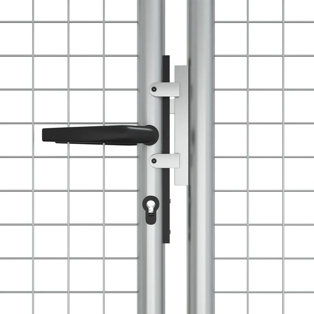 vidaXL Πόρτα Κήπου Ασημί 415x125 εκ. από Γαλβανισμένο Ατσάλι