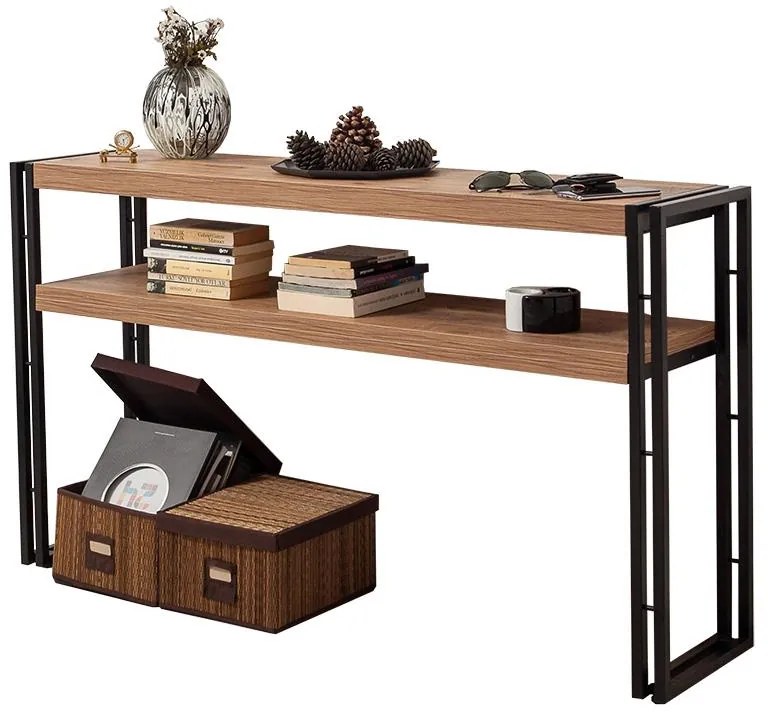 Κονσόλα PWF-0241 χρώμα πεύκου-μαύρο 140x35x80εκ 140x35x80 εκ.