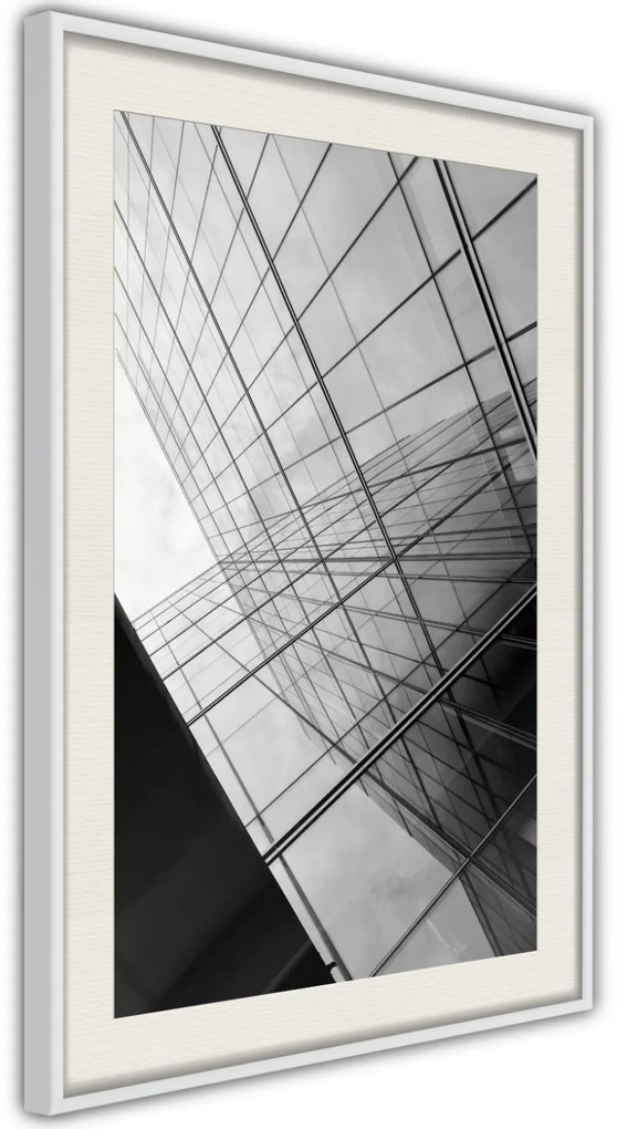 Αφίσα - Steel and Glass (Grey) - 20x30 - Χρυσό - Με πασπαρτού