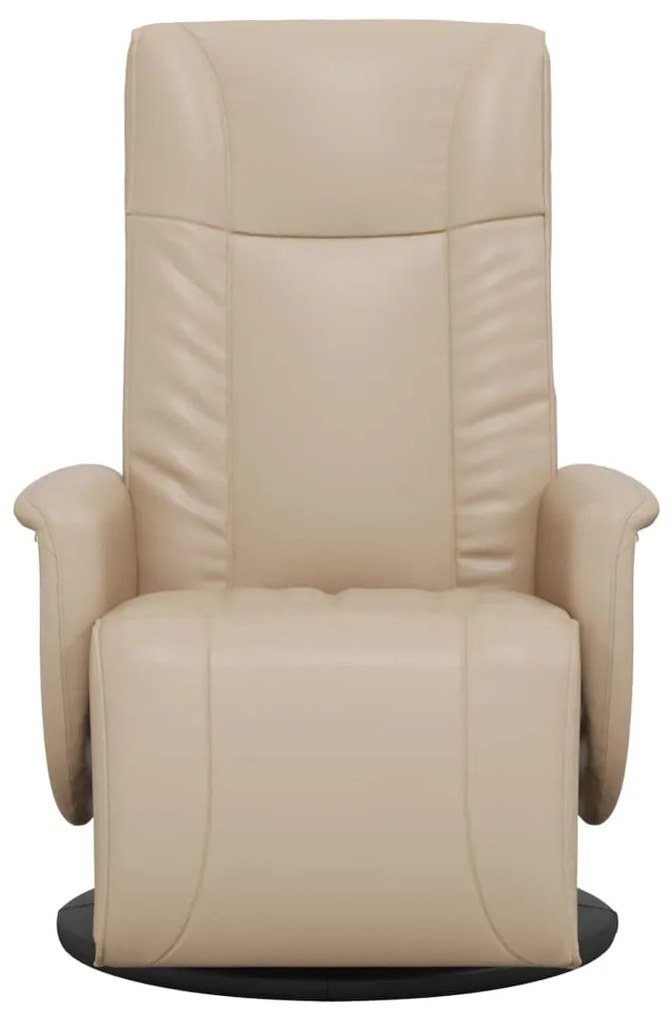 vidaXL Πολυθρόνα Ανακλινόμενη με Υποπόδιο Καπουτσίνο Συνθετικό Δέρμα