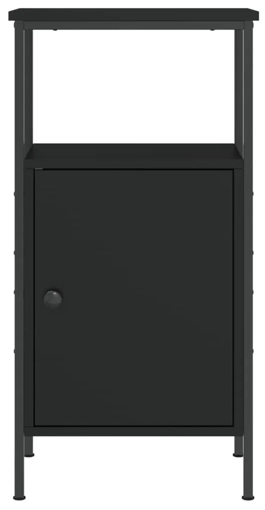 Κομοδίνο Μαύρο 41 x 31 x 80 εκ. από Επεξεργασμένο Ξύλο - Μαύρο